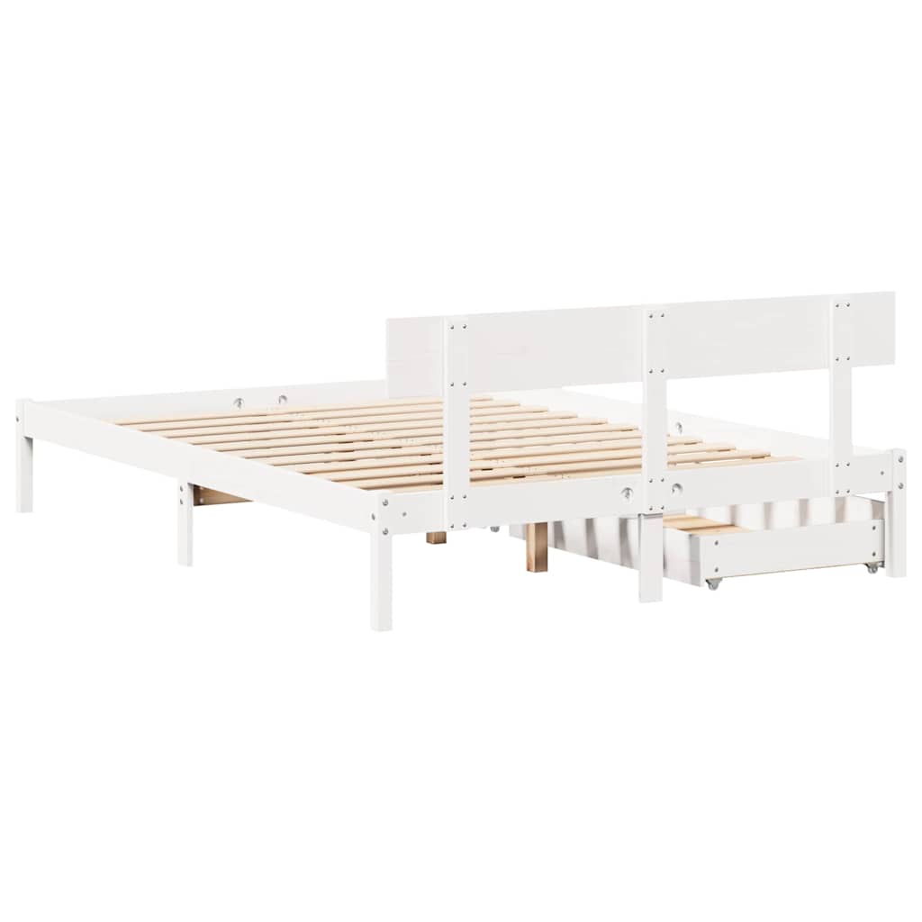 Letto senza Materasso Bianco 120x200 cm Legno Massello di Pino | homemem39