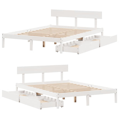 Letto senza Materasso Bianco 120x200 cm Legno Massello di Pino | homemem39