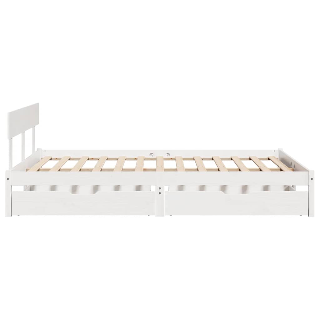 Letto senza Materasso Bianco 140x200 cm Legno Massello di Pino | homemem39