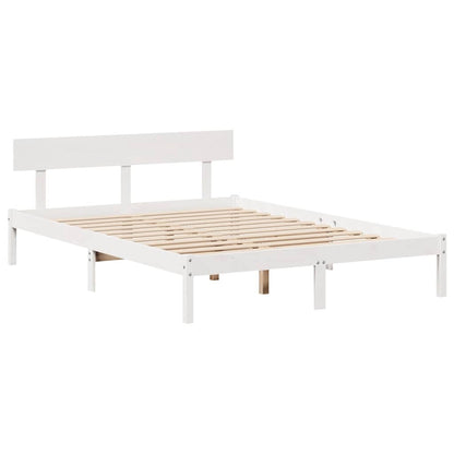 Letto senza Materasso Bianco 150x200 cm Legno Massello di Pino | homemem39