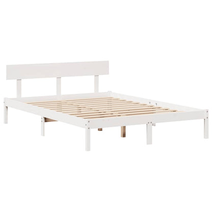Letto senza Materasso Bianco 160x200 cm Legno Massello di Pino