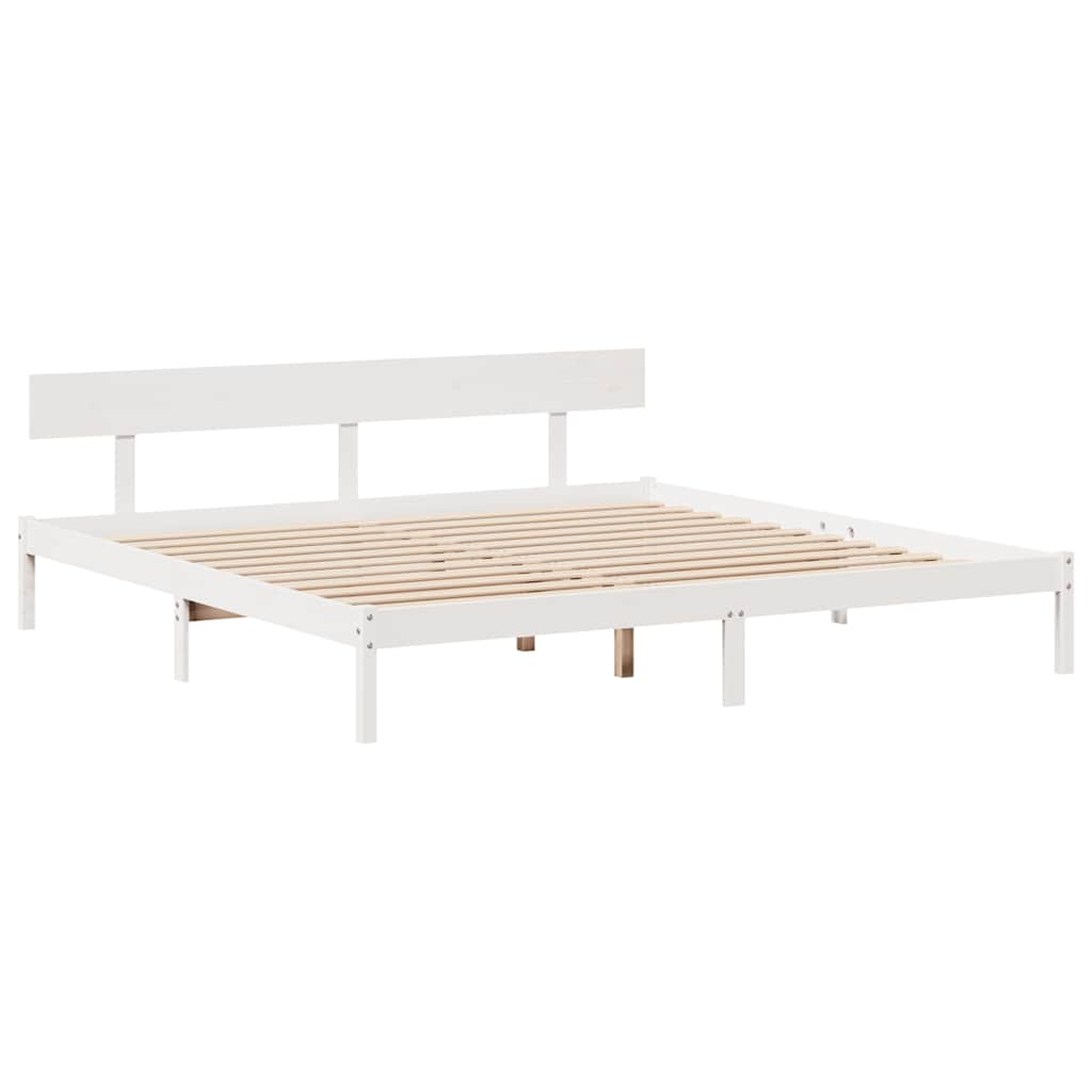 Letto senza Materasso Bianco 180x200 cm Legno Massello di Pino - homemem39