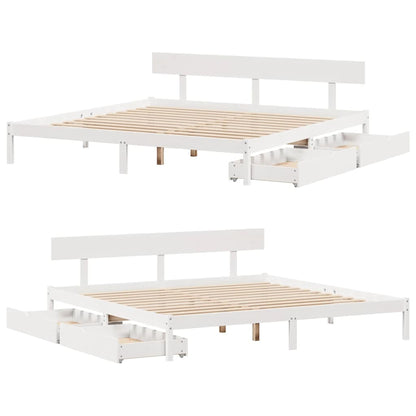 Letto senza Materasso Bianco 180x200 cm Legno Massello di Pino - homemem39