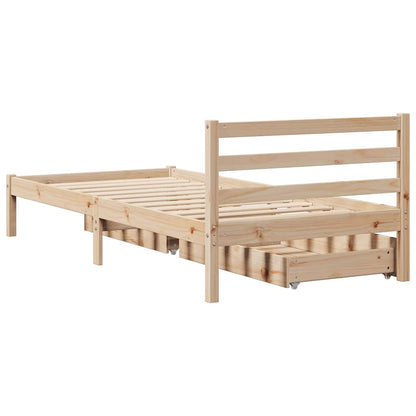 Letto senza Materasso 90x190 cm in Legno Massello di Pino