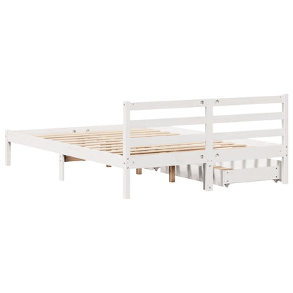 Letto senza Materasso Bianco 120x190 cm Legno Massello di Pino - homemem39