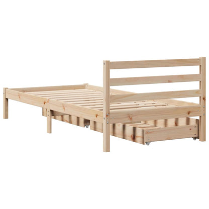 Giroletto senza Materasso 100x200 cm in Legno Massello di Pino