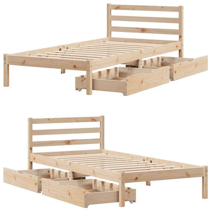 Giroletto senza Materasso 100x200 cm in Legno Massello di Pino