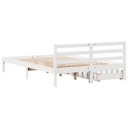 Letto senza Materasso Bianco 160x200 cm Legno Massello di Pino