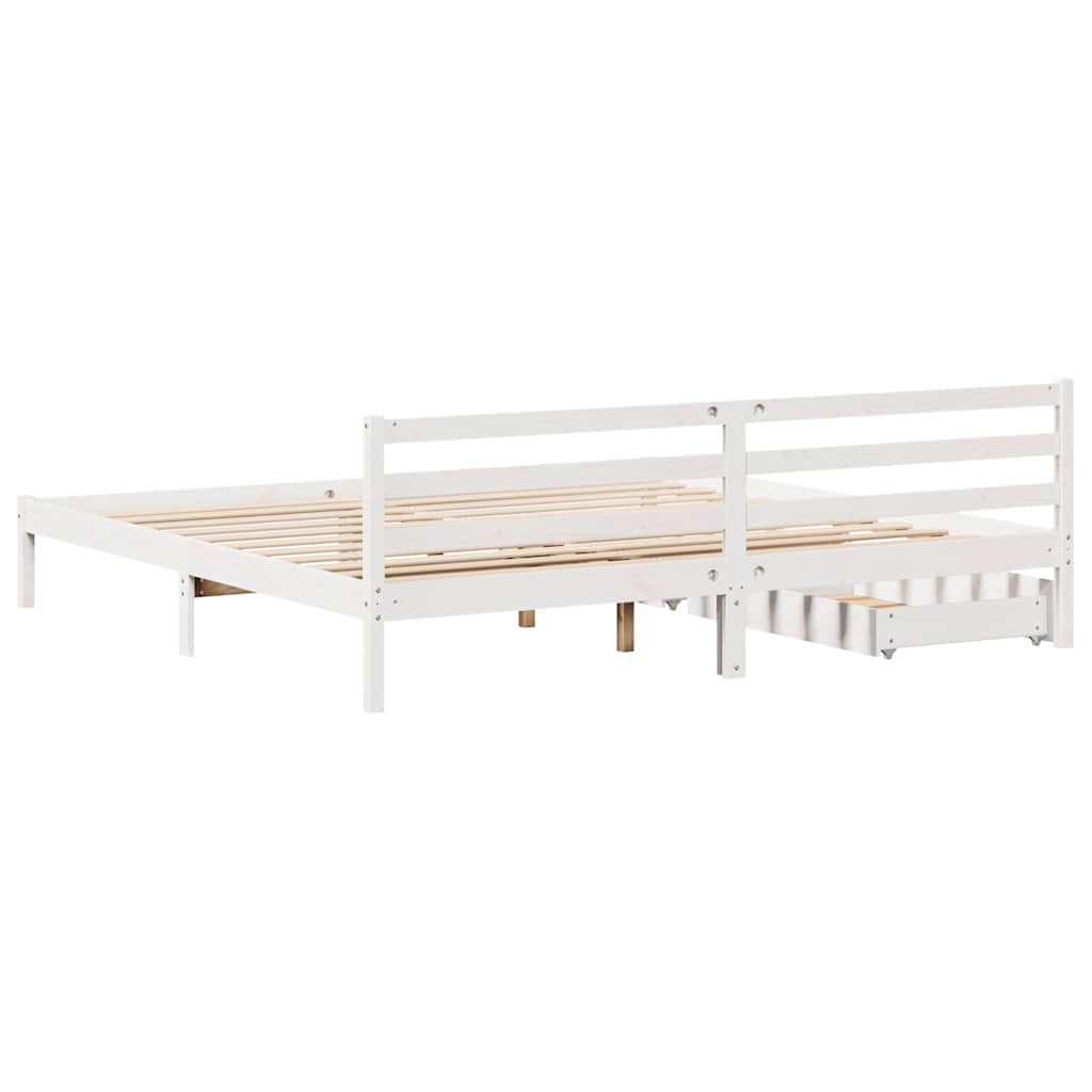 Letto senza Materasso Bianco 180x200 cm Legno Massello di Pino
