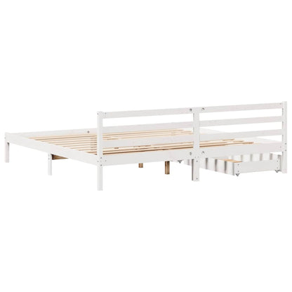 Letto senza Materasso Bianco 180x200 cm Legno Massello di Pino