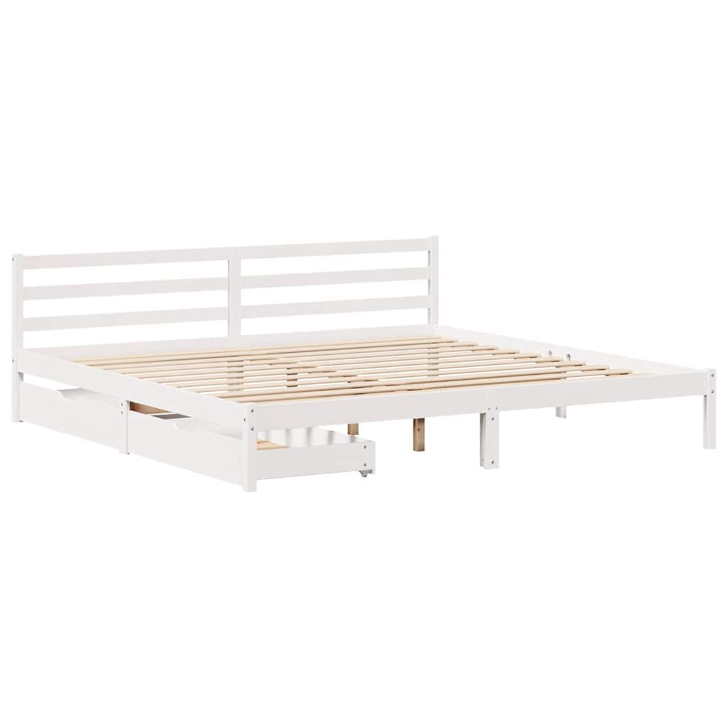 Giroletto senza Materasso Bianco 200x200 cm Legno Massello Pino | homemem39