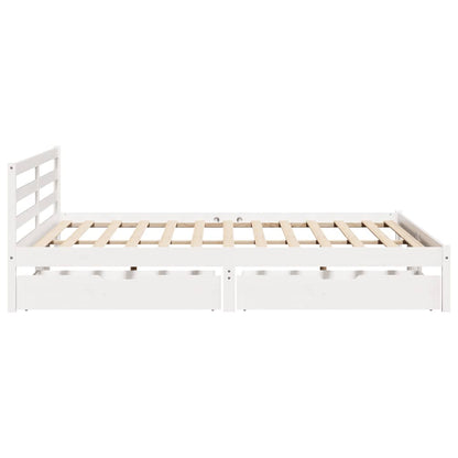 Giroletto senza Materasso Bianco 200x200 cm Legno Massello Pino | homemem39