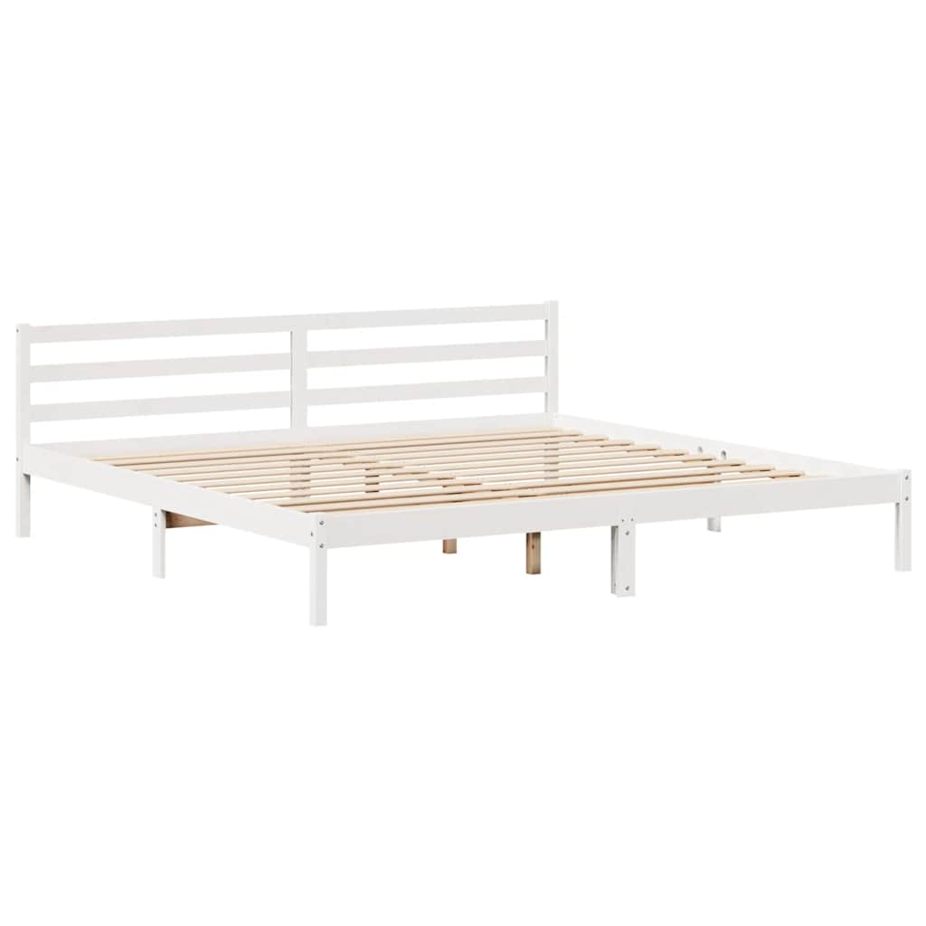 Giroletto senza Materasso Bianco 200x200 cm Legno Massello Pino | homemem39