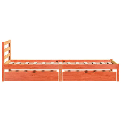 Letto senza Materasso Marrone Cera 75x190 cm in Legno di Pino | homemem39
