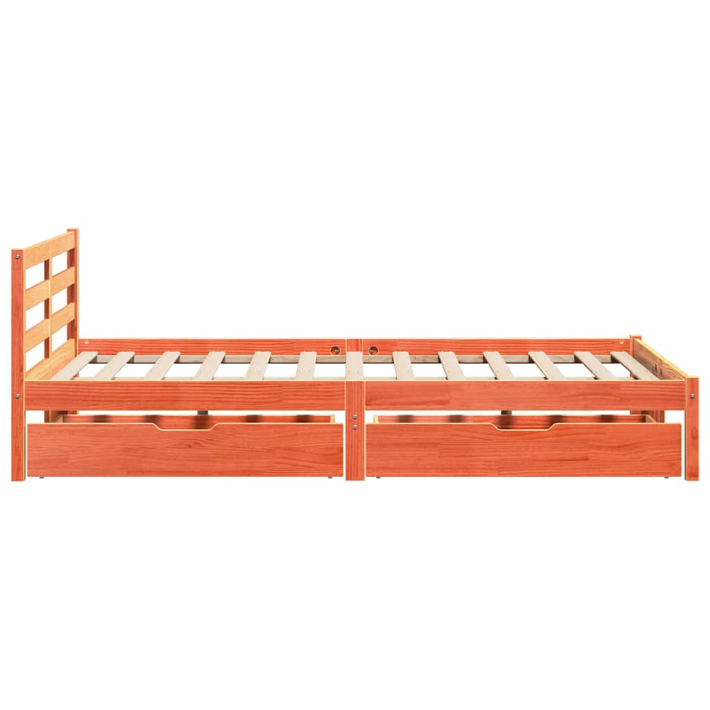 Letto senza Materasso Marrone Cera 120x190 cm in Legno di Pino | homemem39