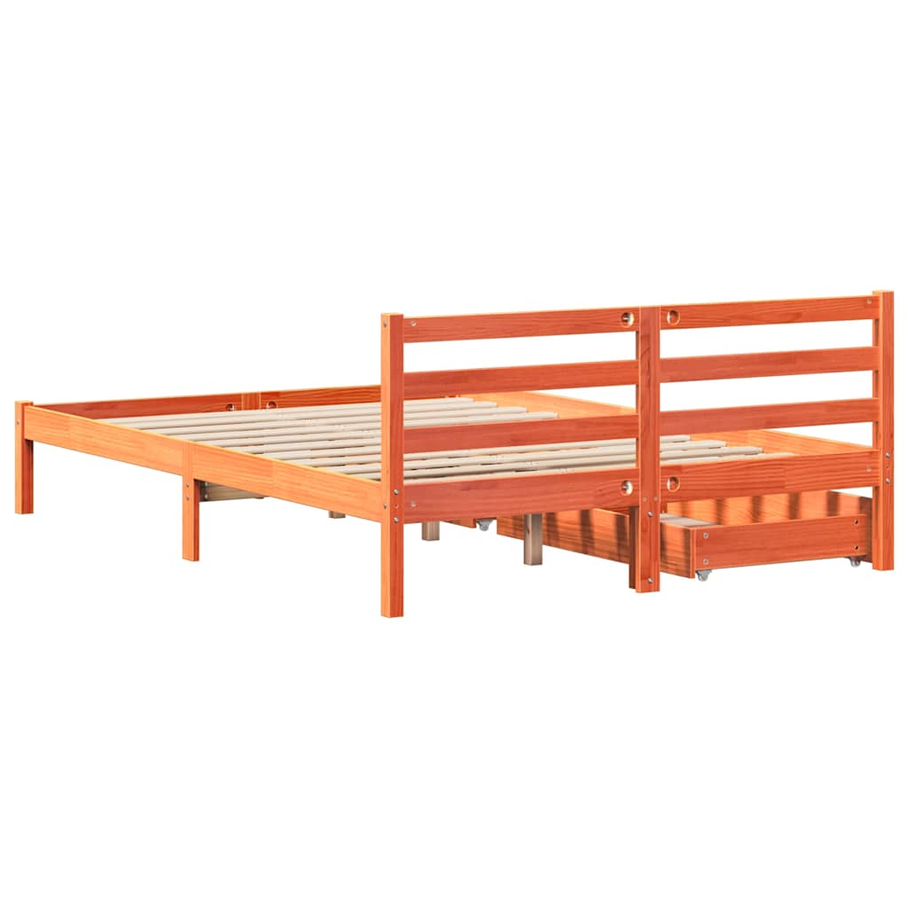 Letto senza Materasso Marrone Cera 120x190 cm in Legno di Pino | homemem39
