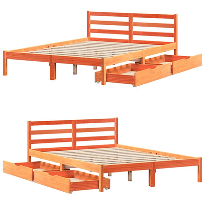 Letto senza Materasso Marrone Cera 120x190 cm in Legno di Pino | homemem39