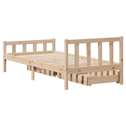 Letto senza Materasso 90x190 cm in Legno Massello di Pino