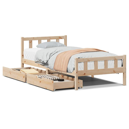 Giroletto senza Materasso 100x200 cm in Legno Massello di Pino