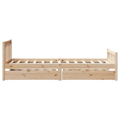 Giroletto senza Materasso 100x200 cm in Legno Massello di Pino