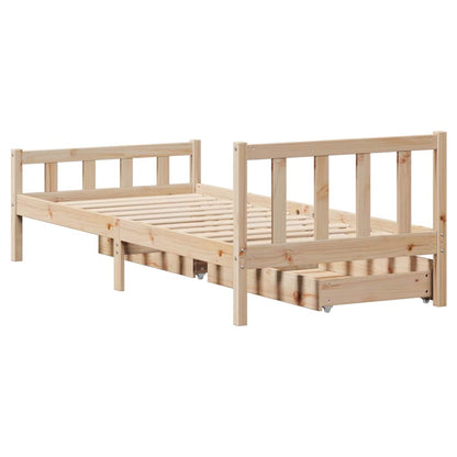 Giroletto senza Materasso 100x200 cm in Legno Massello di Pino