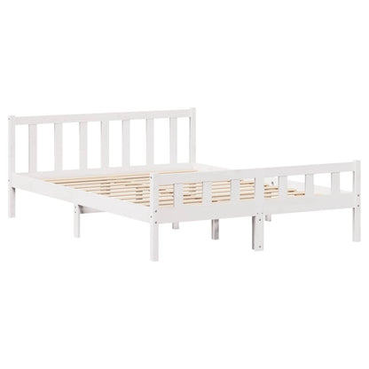 Letto senza Materasso Bianco 150x200 cm Legno Massello di Pino | homemem39