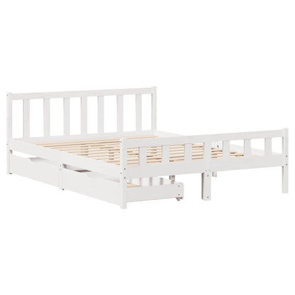 Letto senza Materasso Bianco 160x200 cm Legno Massello di Pino - homemem39