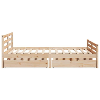 Letto senza Materasso 140x190 cm in Legno Massello di Pino