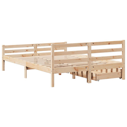 Letto senza Materasso 140x190 cm in Legno Massello di Pino