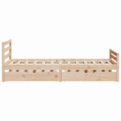 Letto senza Materasso 90x200 cm in Legno Massello di Pino