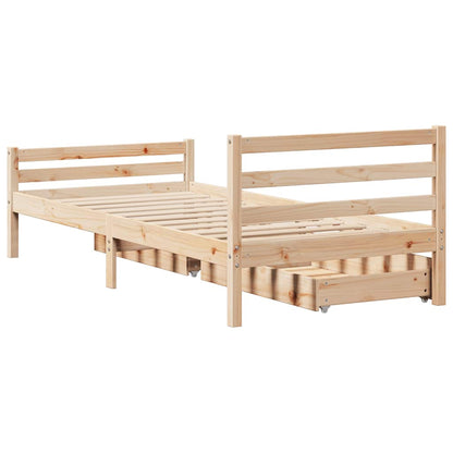 Letto senza Materasso 90x200 cm in Legno Massello di Pino