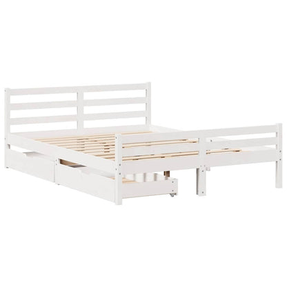 Letto senza Materasso Bianco 140x200 cm Legno Massello di Pino | homemem39