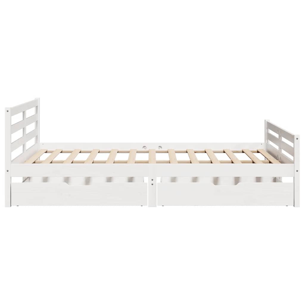 Letto senza Materasso Bianco 140x200 cm Legno Massello di Pino | homemem39