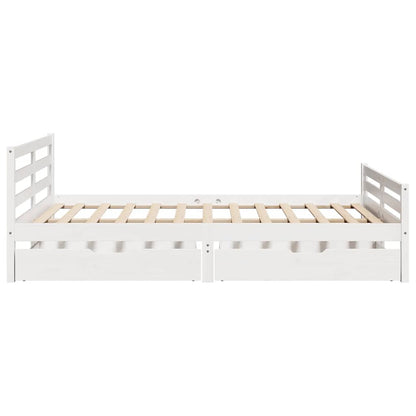 Letto senza Materasso Bianco 140x200 cm Legno Massello di Pino | homemem39