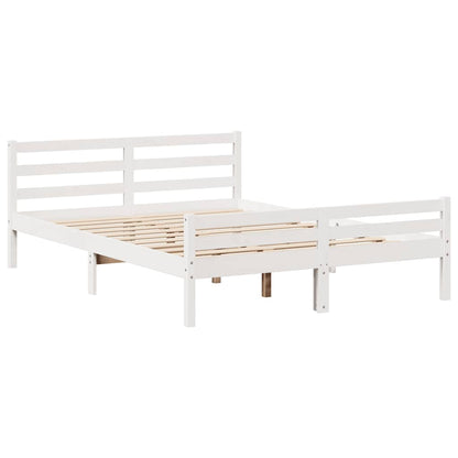 Letto senza Materasso Bianco 140x200 cm Legno Massello di Pino | homemem39
