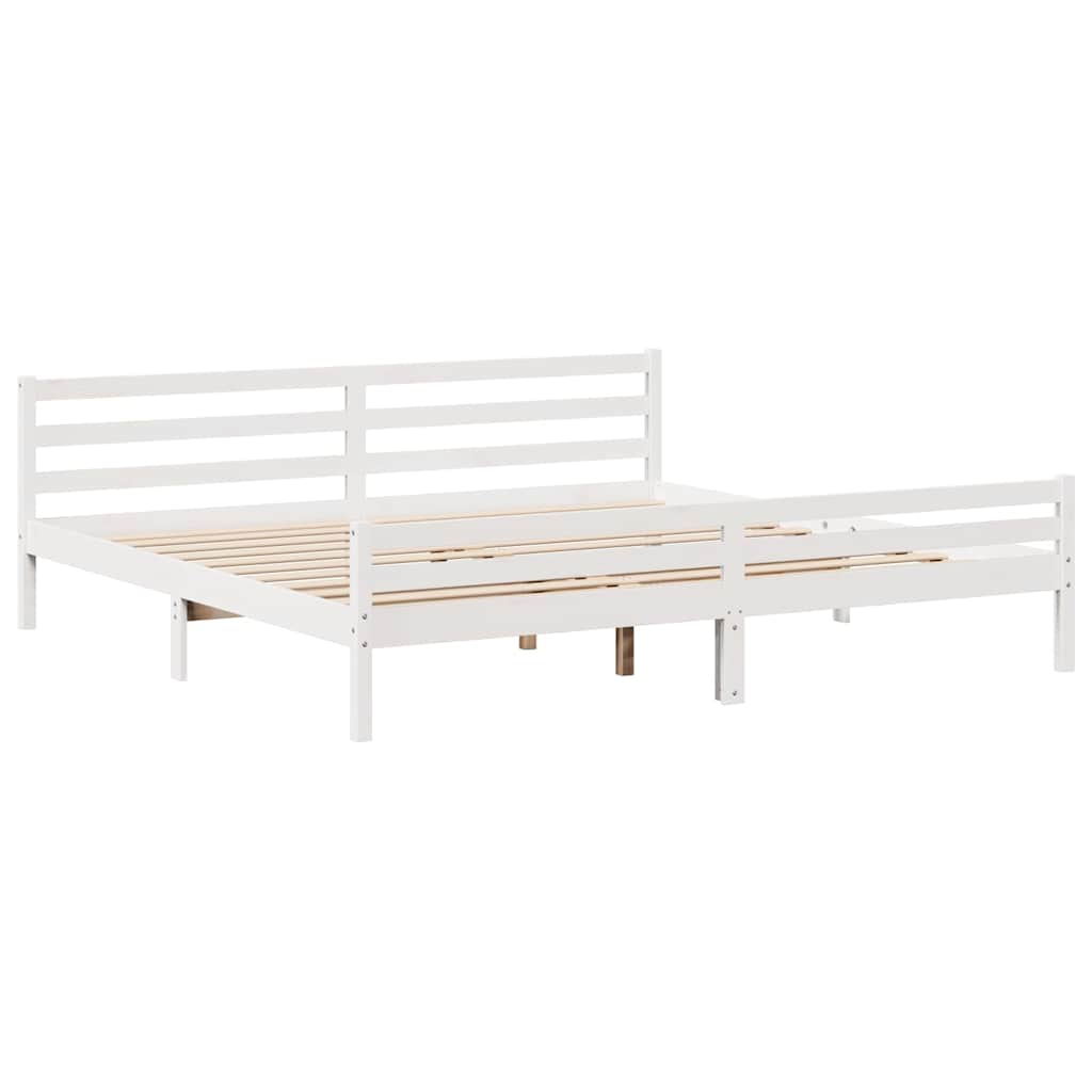 Giroletto senza Materasso Bianco 200x200 cm Legno Massello Pino | homemem39