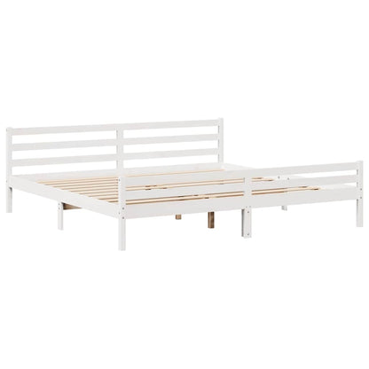 Giroletto senza Materasso Bianco 200x200 cm Legno Massello Pino | homemem39
