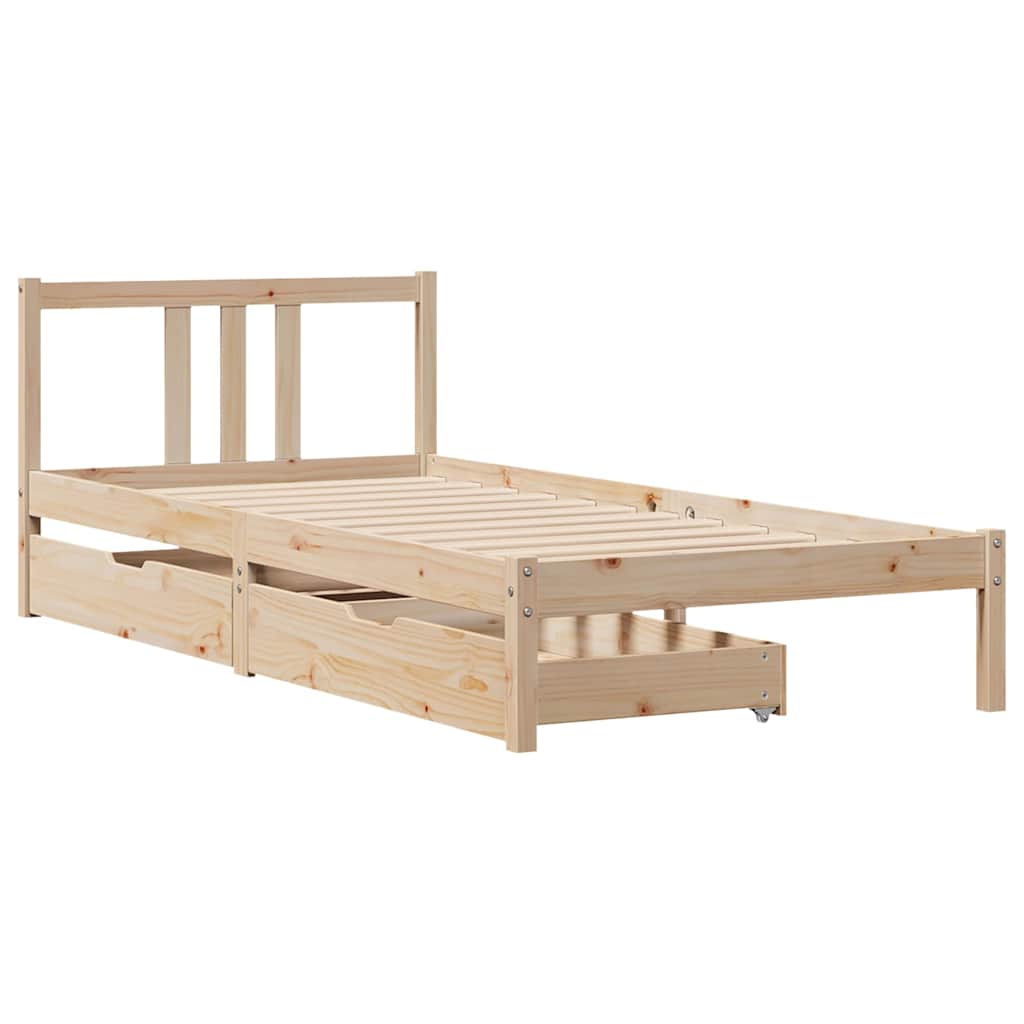 Letto senza Materasso 75x190 cm in Legno Massello Pino