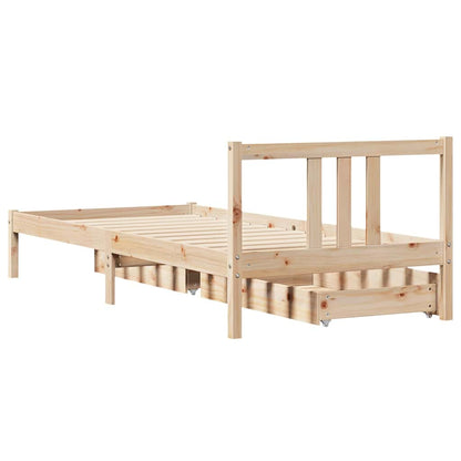 Letto senza Materasso 75x190 cm in Legno Massello Pino