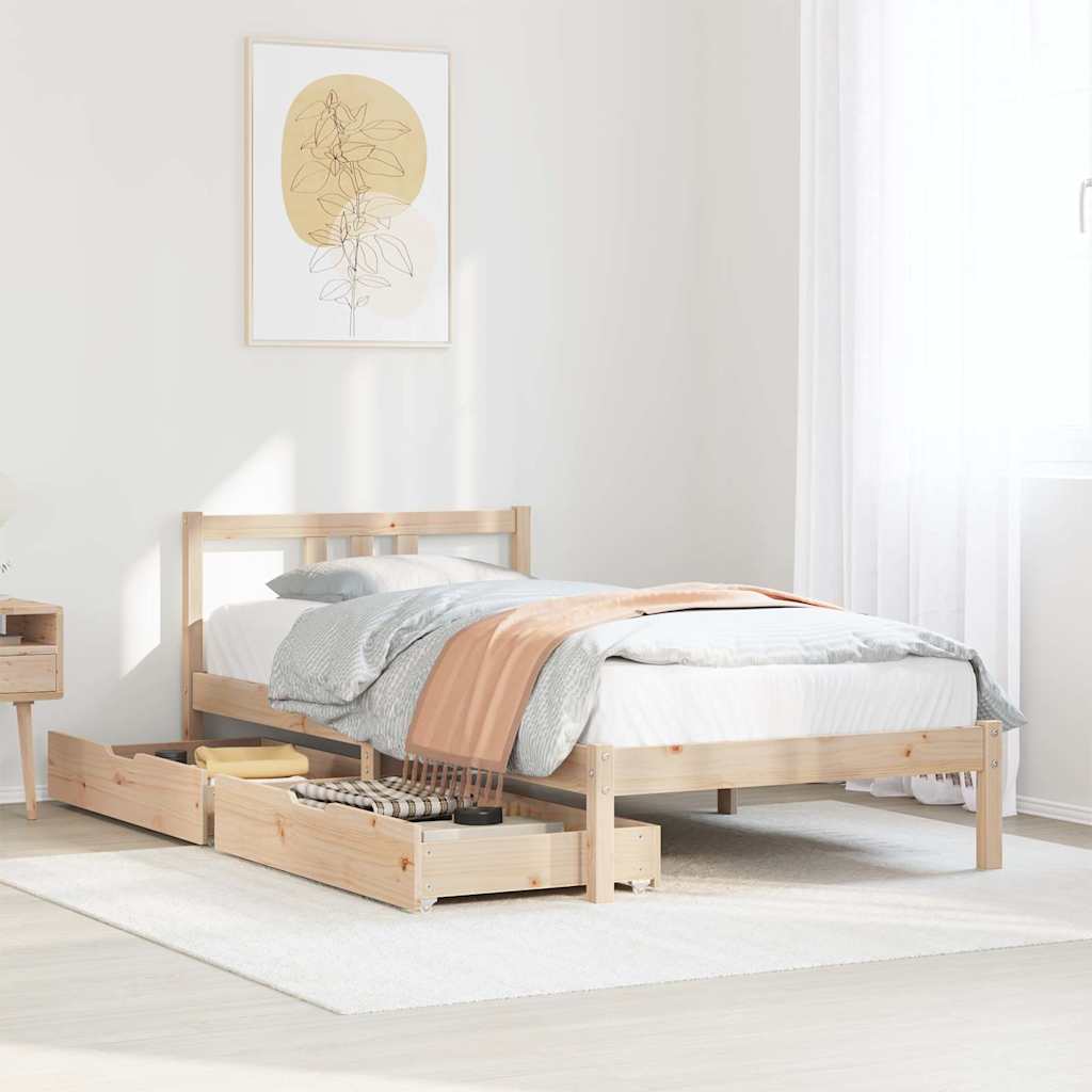 Letto senza Materasso 75x190 cm in Legno Massello Pino