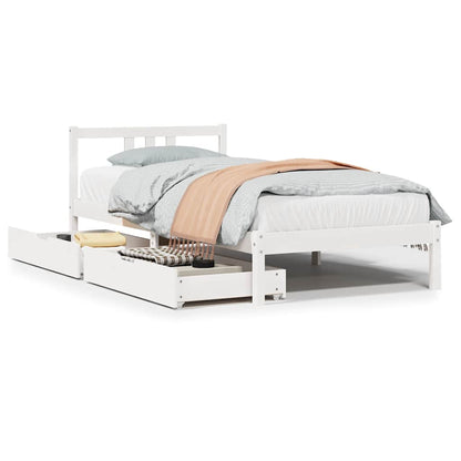 Letto senza Materasso Bianco 90x200 cm Legno Massello di Pino - homemem39