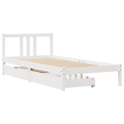 Letto senza Materasso Bianco 90x200 cm Legno Massello di Pino - homemem39