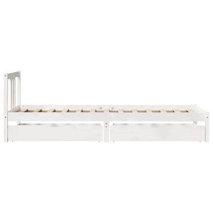 Letto senza Materasso Bianco 90x200 cm Legno Massello di Pino - homemem39