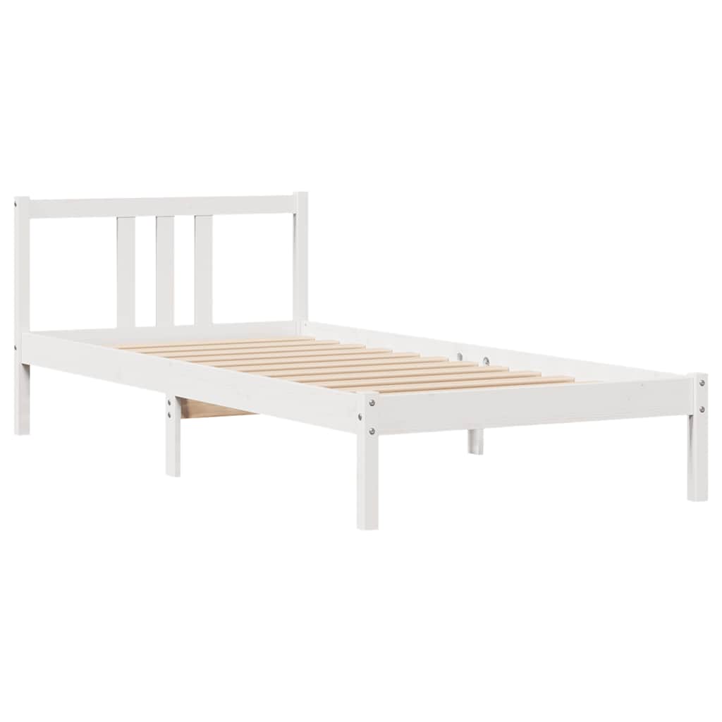 Letto senza Materasso Bianco 90x200 cm Legno Massello di Pino - homemem39