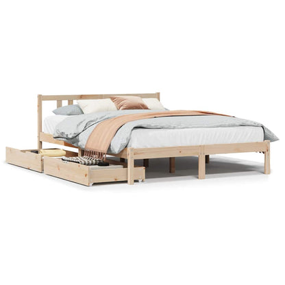 Letto senza Materasso 120x200 cm in Legno Massello di Pino