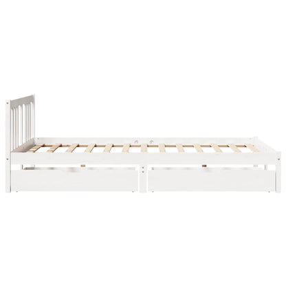 Letto senza Materasso Bianco 140x200 cm Legno Massello di Pino