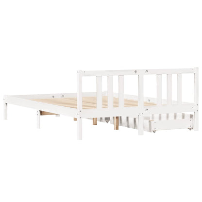 Letto senza Materasso Bianco 140x200 cm Legno Massello di Pino