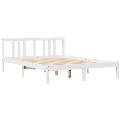 Letto senza Materasso Bianco 140x200 cm Legno Massello di Pino
