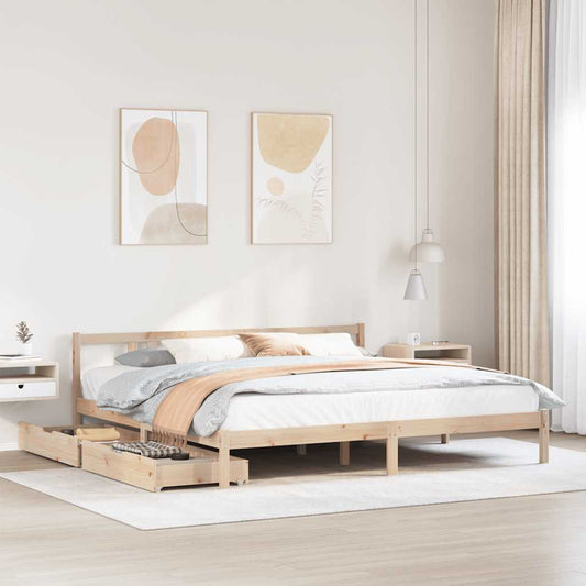 Letto senza Materasso 180x200 cm in Legno Massello di Pino