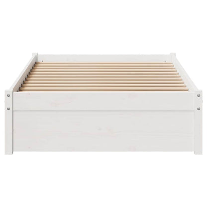Letto senza Materasso Bianco 75x190 in Legno Massello di Pino | homemem39
